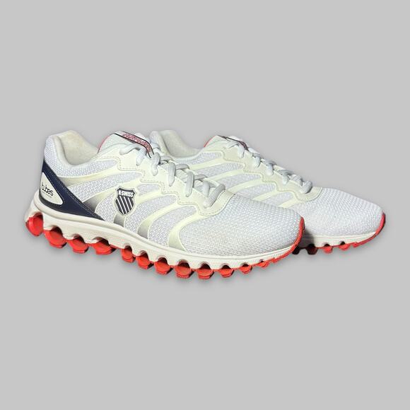 K-Swiss Tubes Comfort Technology Men’s Running Shoes - White/Red/Navy - Size 9 - Picture 1 of 7